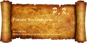 Panda Kolombina névjegykártya